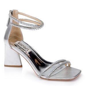 Badgley Mischka Lillie Crystal Dual
Strapped Block Heels Size 8.5 New